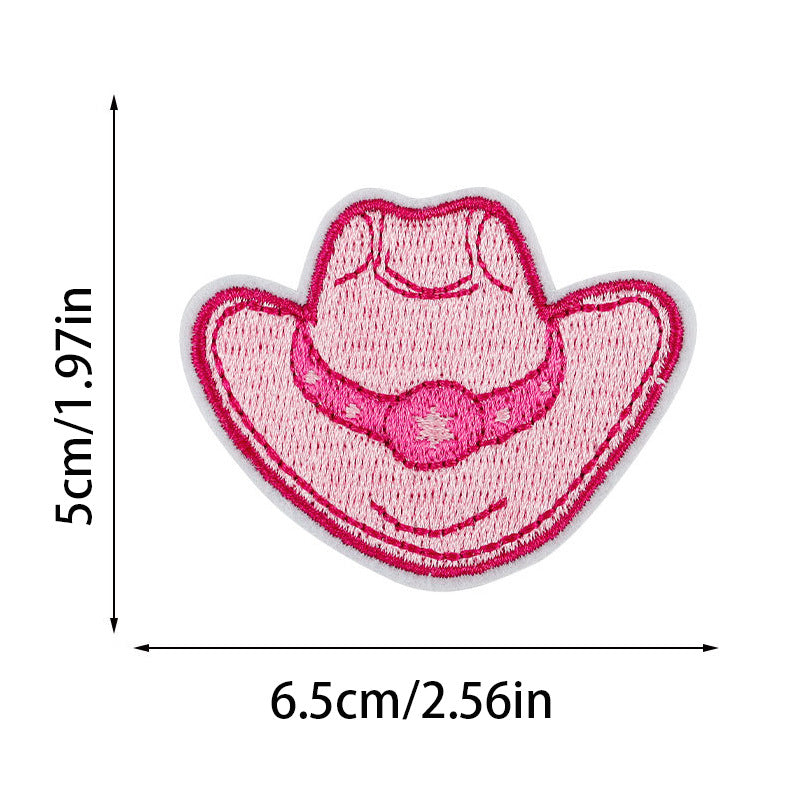Wholesale Pink Western Cowboy Hat Embroidered Patch